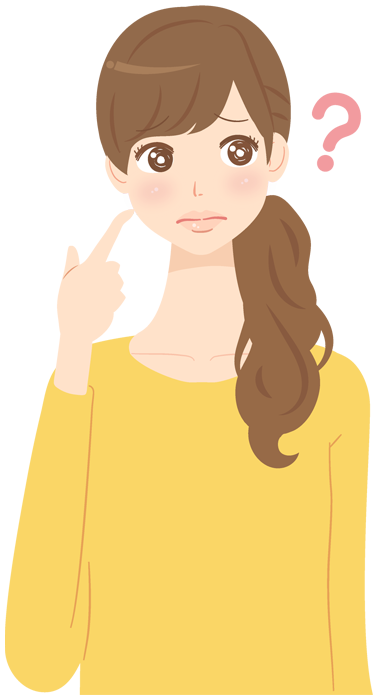 悩みを抱える表情の女性イラスト